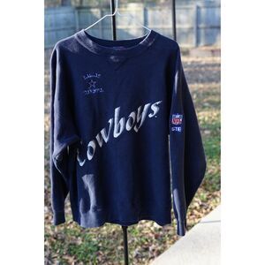 NFL GTE Dallas Cowboys Crewneck Sweatshirt Embroidered Spellout Diagonal